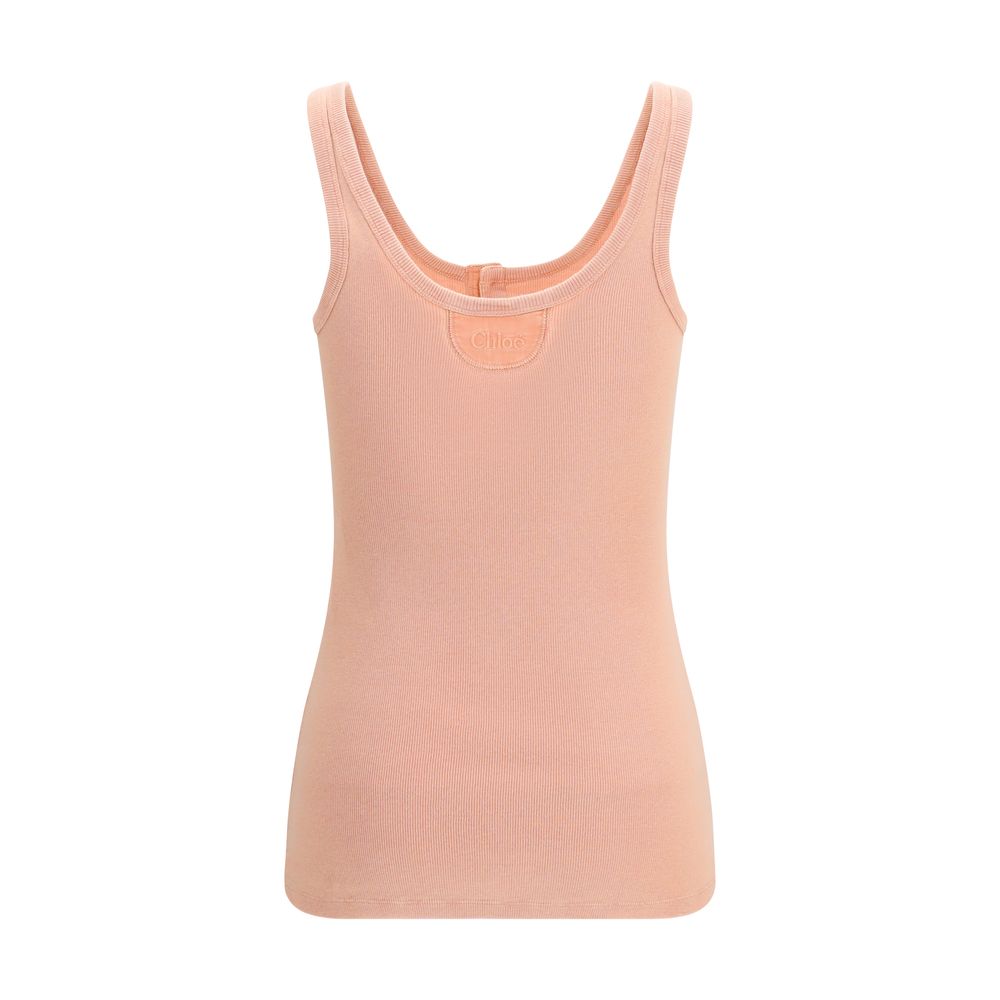 Chloé Ärmelloses T-Shirt aus mehrfarbiger Baumwolle-2