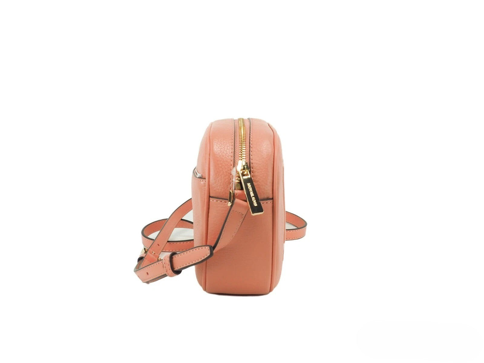 Michael Kors Jet Set Travel Medium Sherbert Leather Oval Camera Crossbody Bag-3