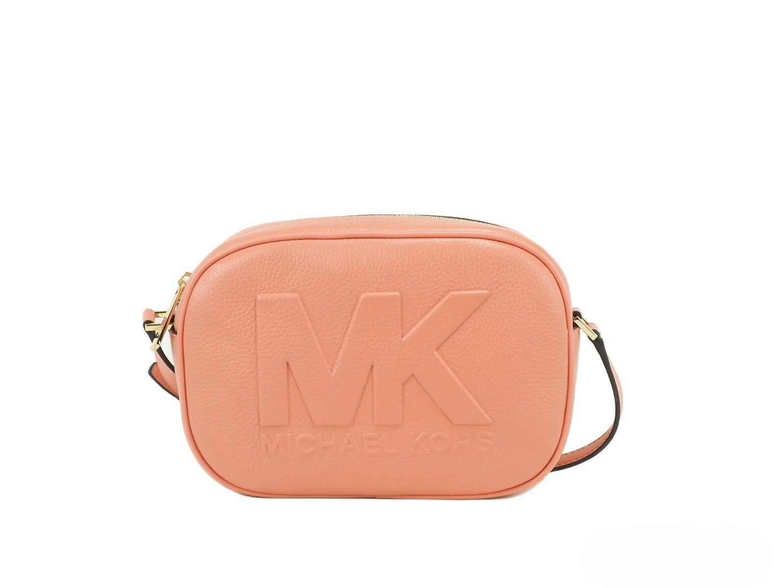 Michael Kors Jet Set Travel Medium Sherbert Leather Oval Camera Crossbody Bag-1