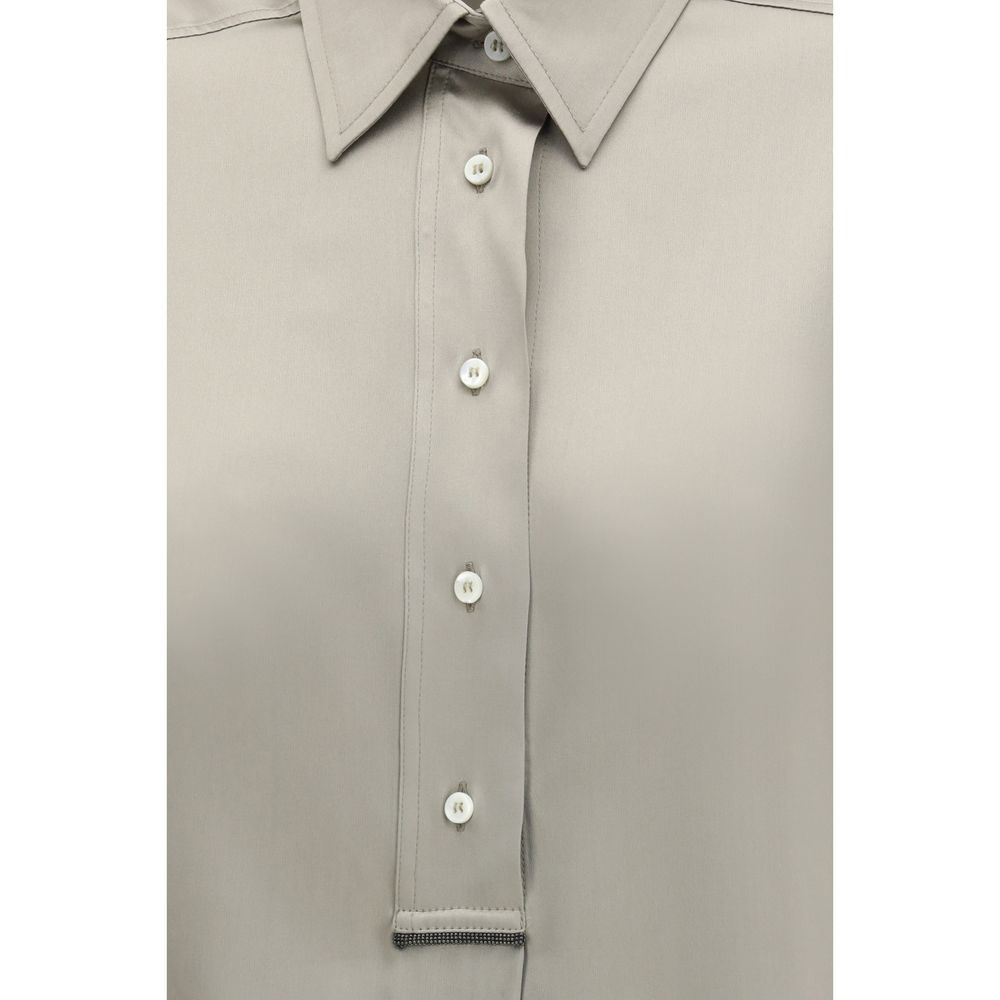 Brunello Cucinelli Zweifarbige Seidenbluse-3