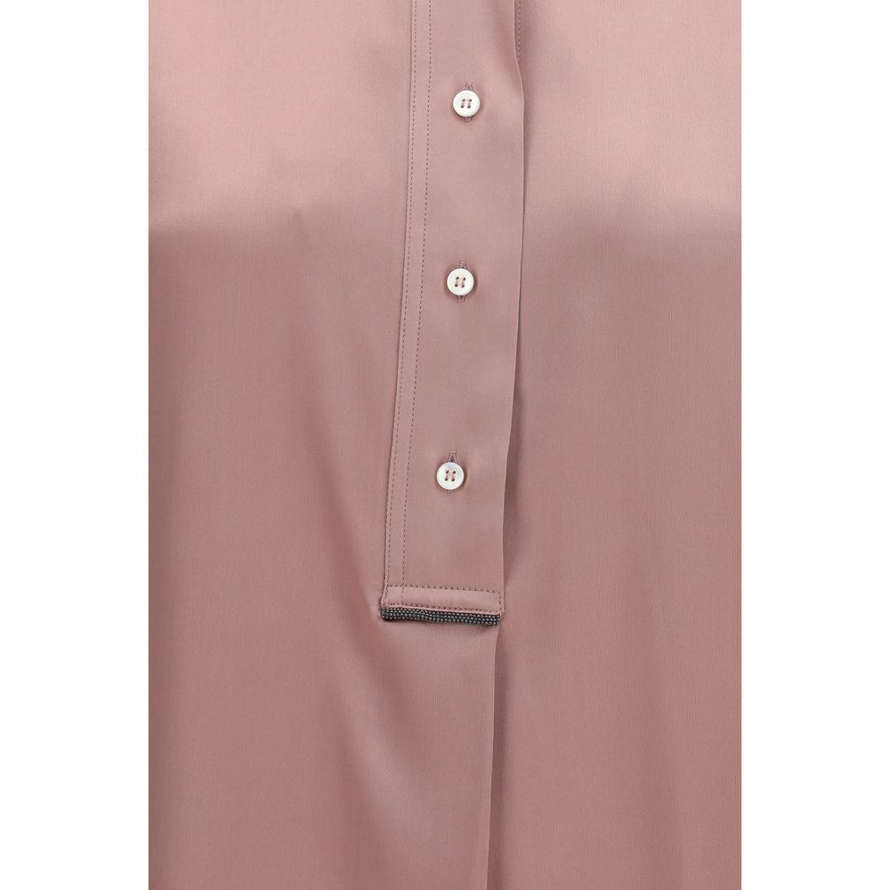 Brunello Cucinelli Mehrfarbiges Seiden-Kurzarmhemd-3