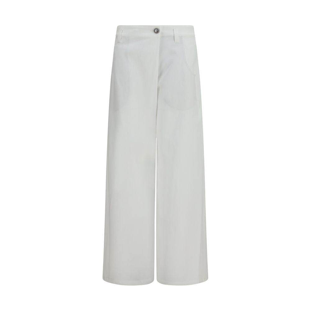 Brunello Cucinelli Weiße Baumwollhose im Casual-Look-1