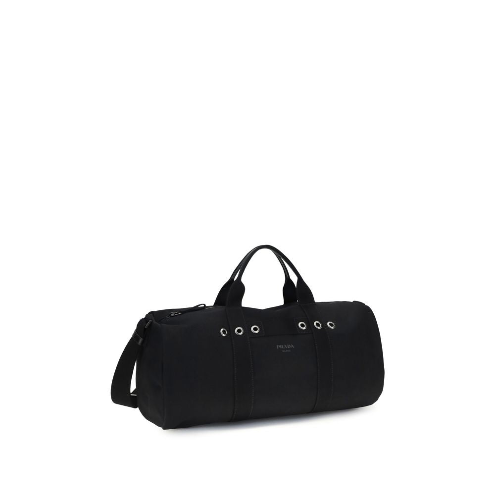 Prada Schwarze Baumwoll-Reisetasche-2
