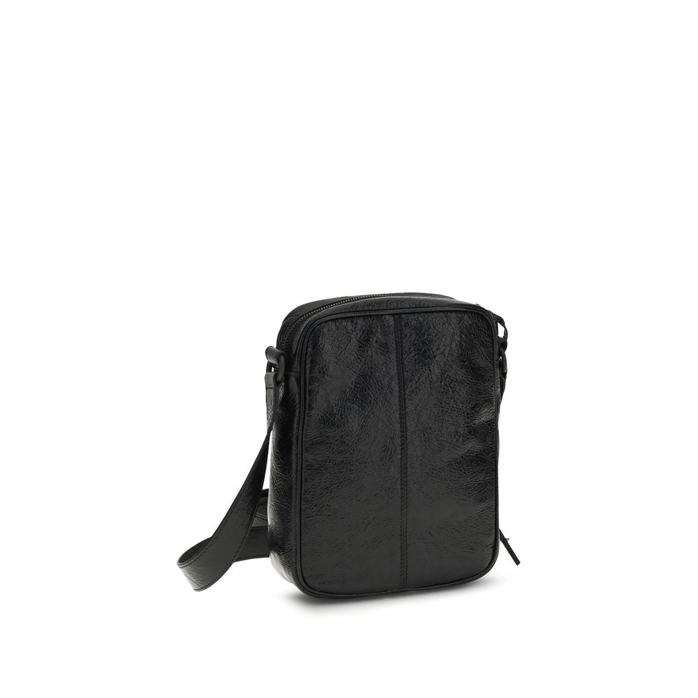 Balenciaga Schwarze Lammleder Schultertasche Ovis Aries Aries-3