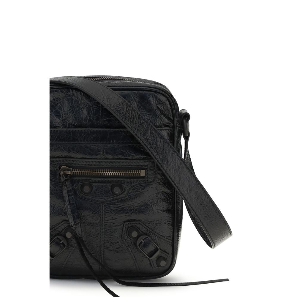 Balenciaga Schwarze Lammleder Schultertasche Ovis Aries Aries-4