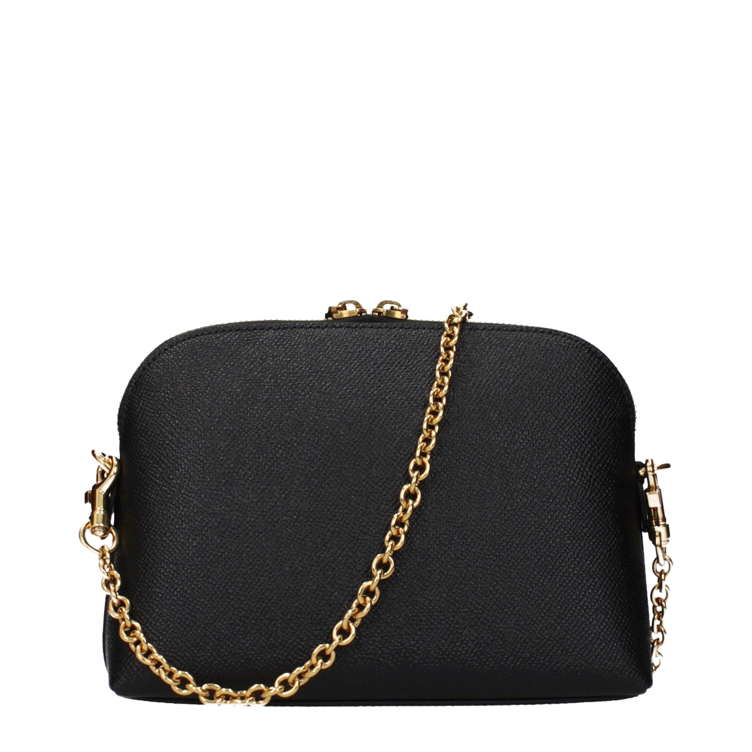Dolce & Gabbana Schwarze Leder Umhängetasche-3