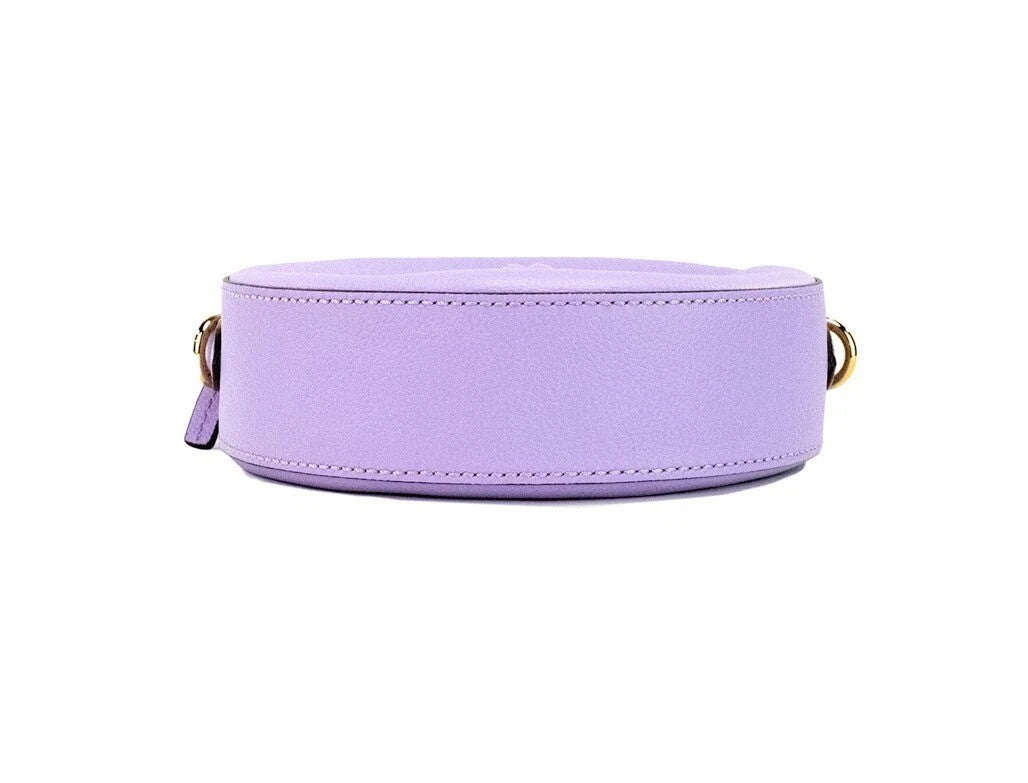 Versace Round Disco Lilac Leather Camera Case Shoulder Bag Handbag-4