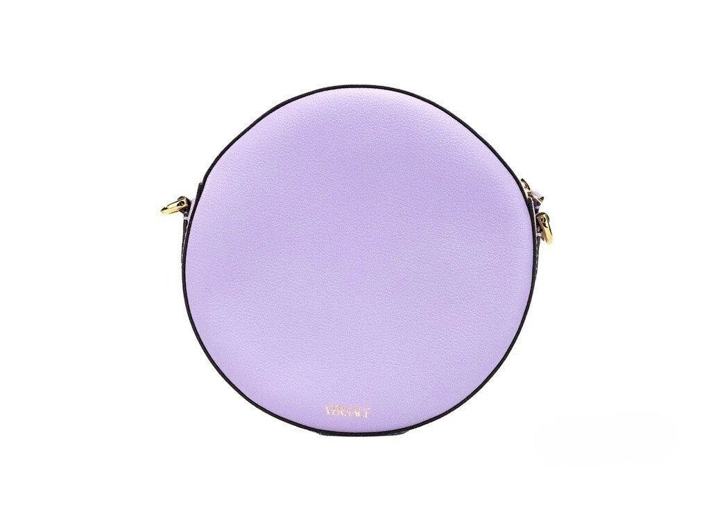 Versace Round Disco Lilac Leather Camera Case Shoulder Bag Handbag-2