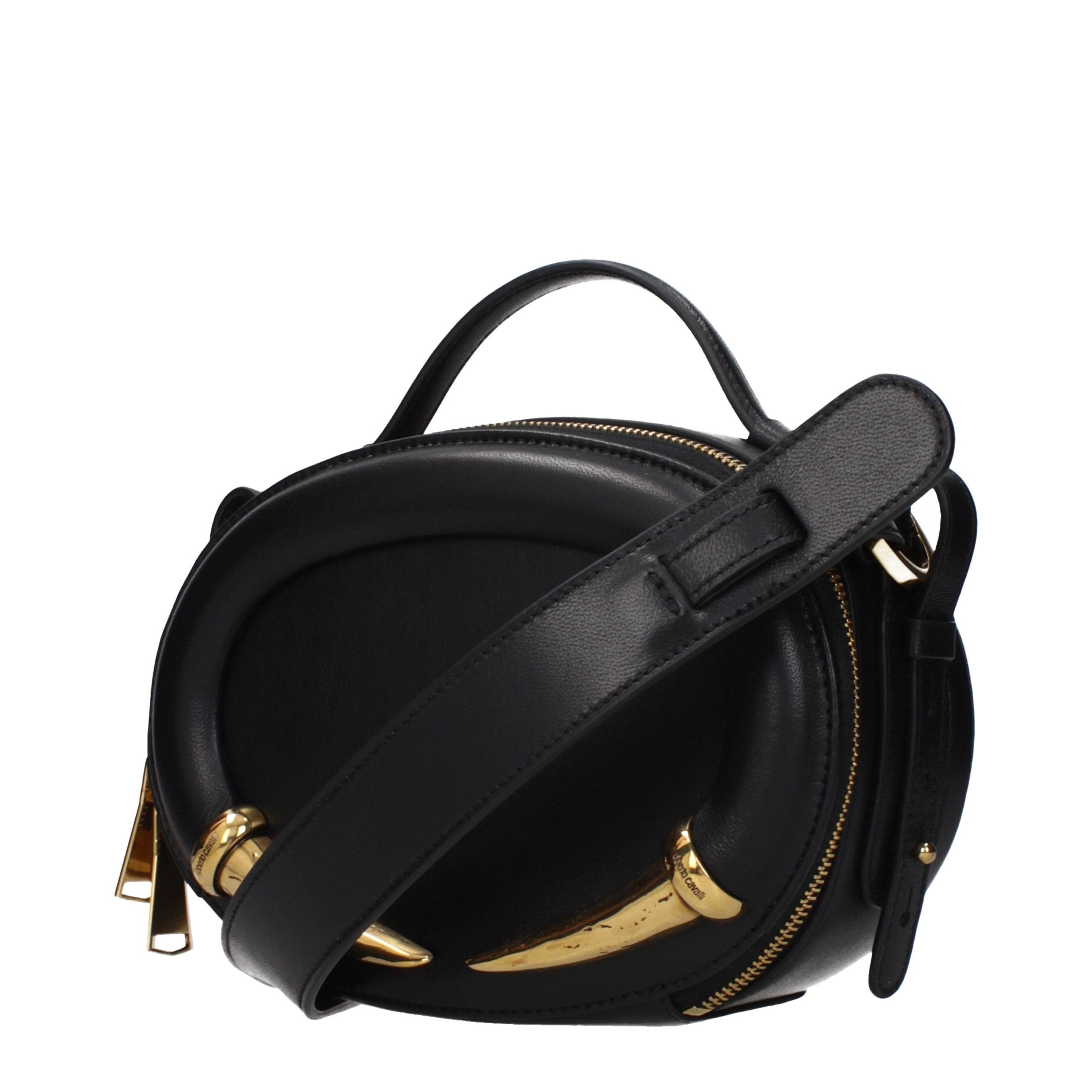 Roberto Cavalli Schwarze Lederhandtasche-2