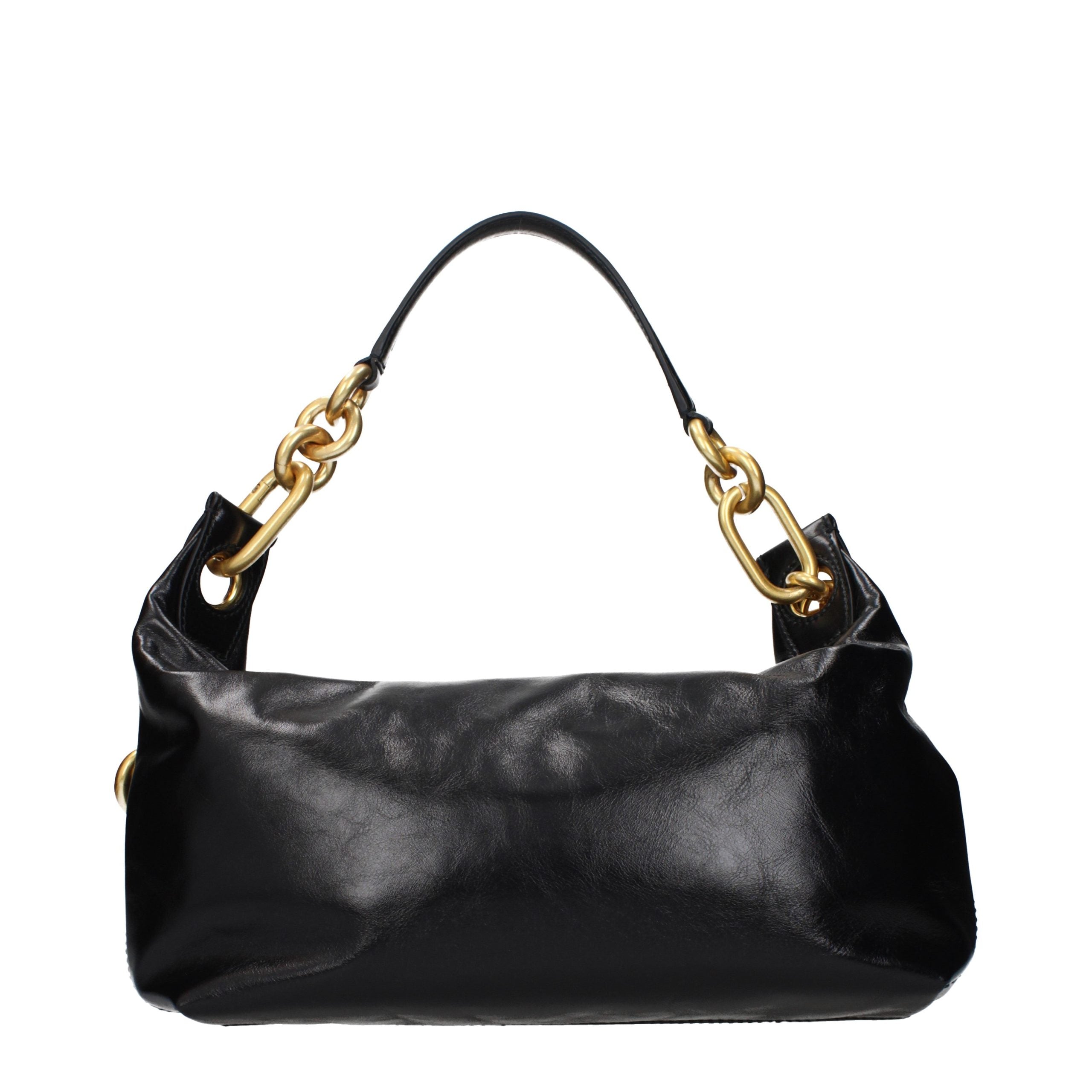 Balmain Schwarze Leder Umhängetasche-3