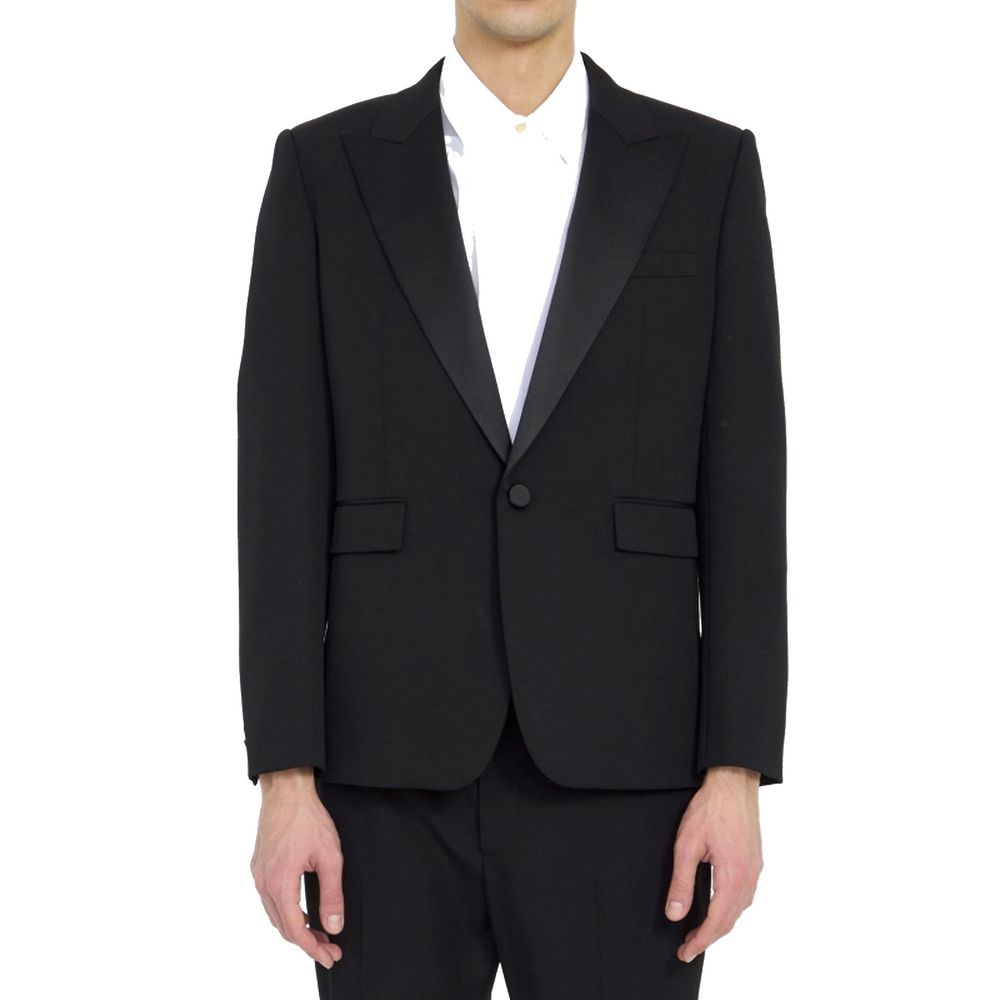Saint Laurent Schwarzer Wollblazer-2