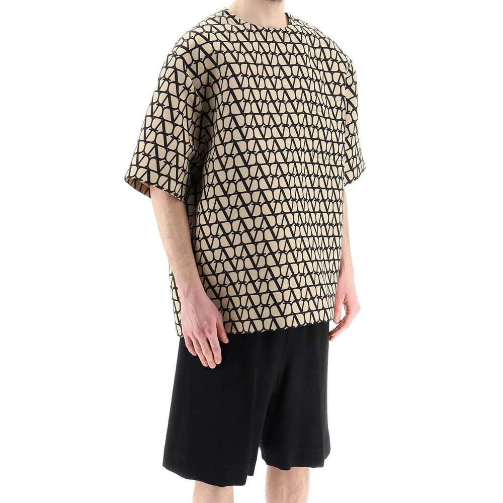 Valentino Braunes Seiden-T-Shirt-2