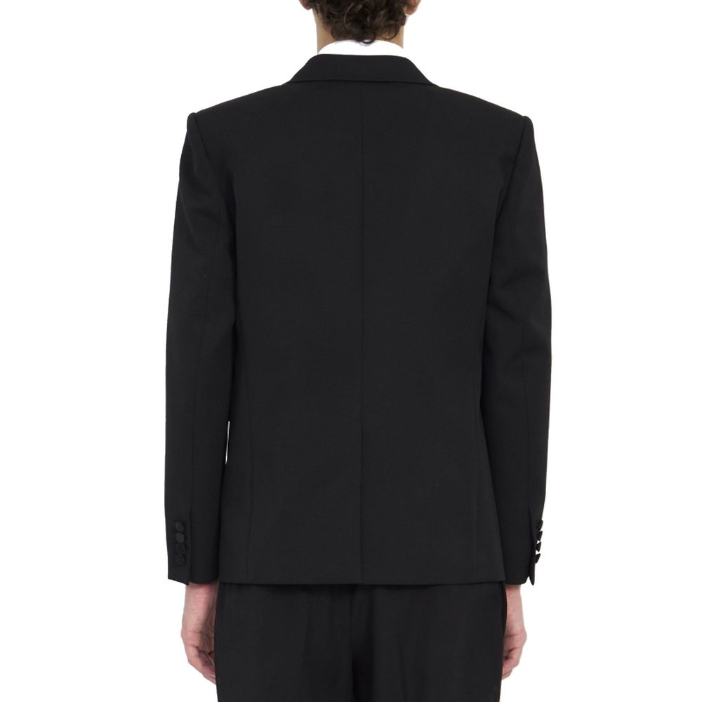 Saint Laurent Schwarzer Wollblazer-3