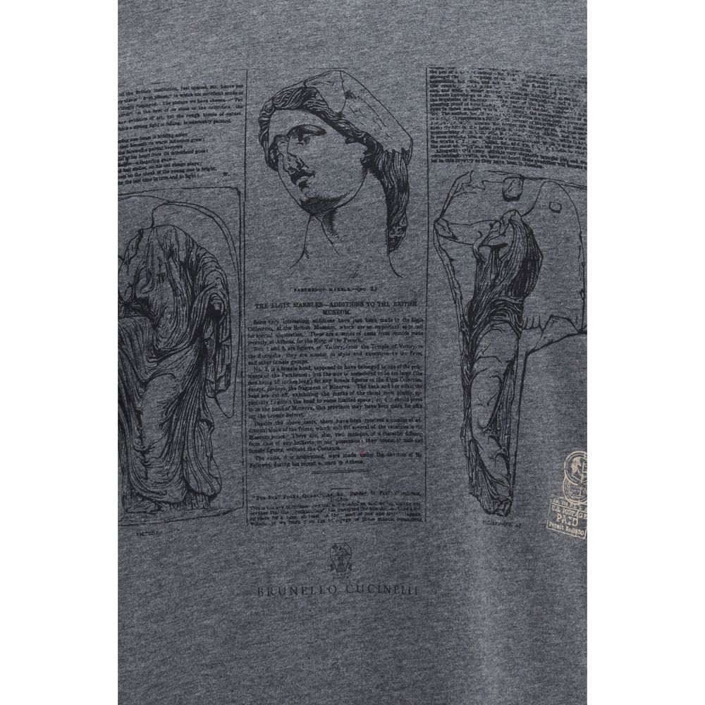 Brunello Cucinelli Graues Baumwoll-T-Shirt-3
