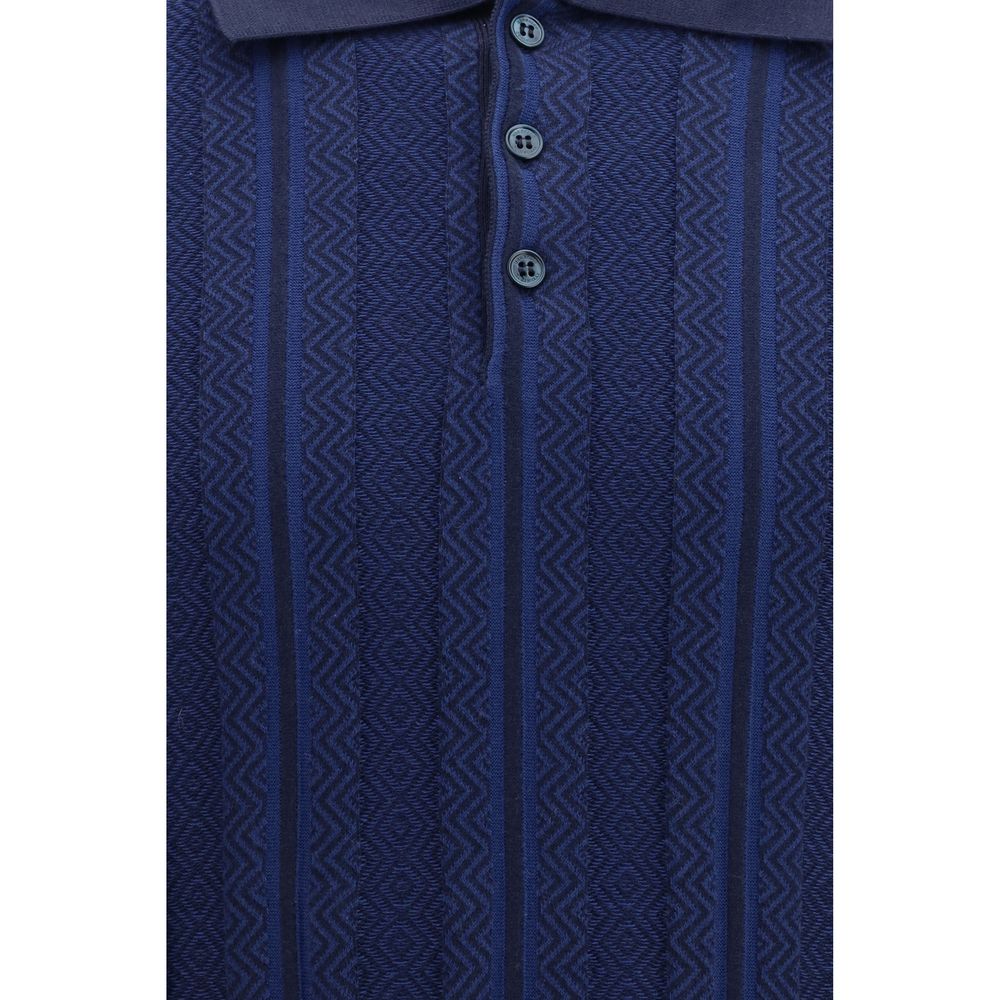 Brunello Cucinelli Blaues Baumwoll-Polohemd-3