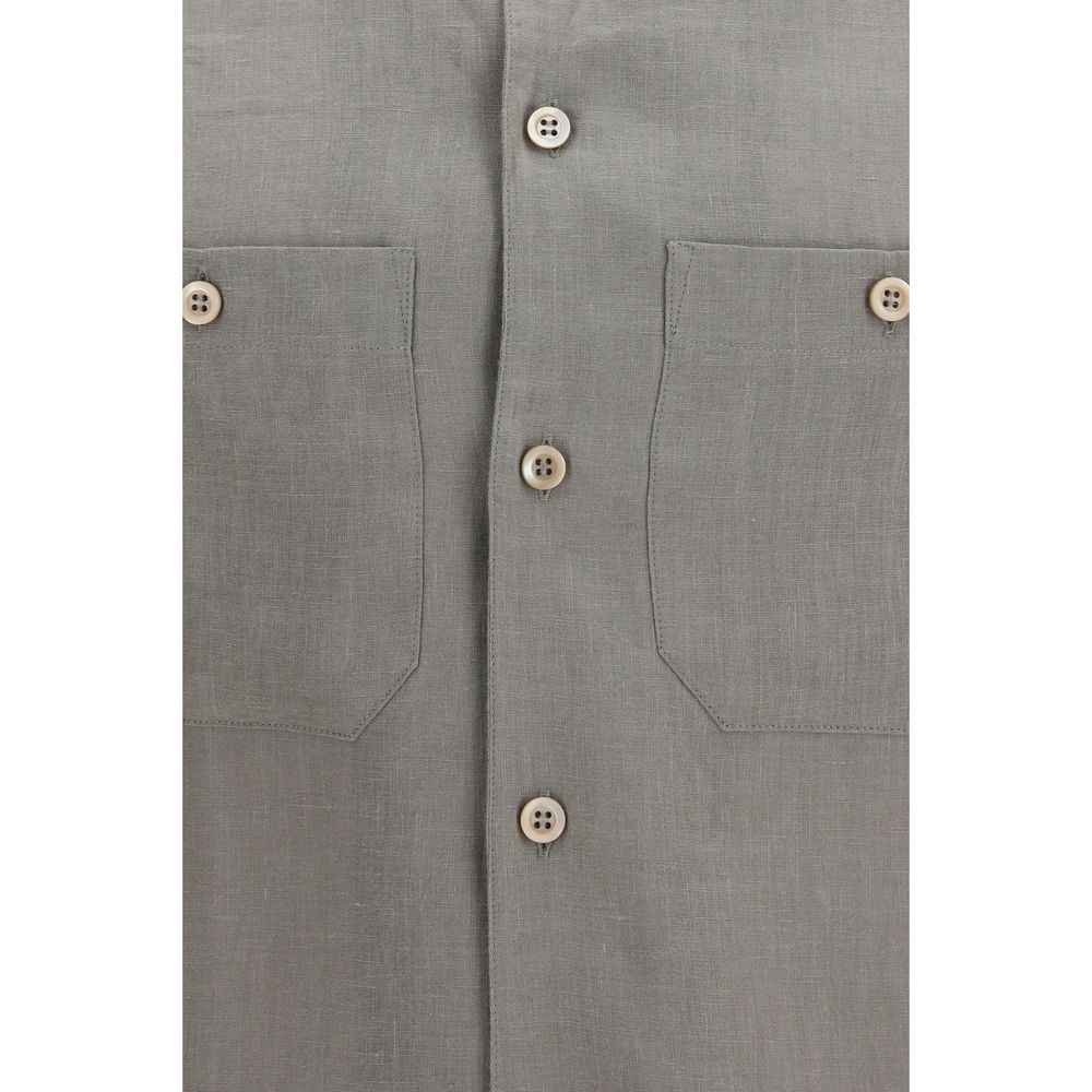 Brunello Cucinelli Zweifarbige Leinenhemd-3