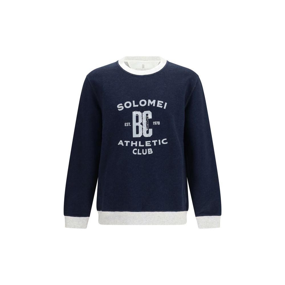 Brunello Cucinelli Blauer Baumwoll-Sweatshirt-1