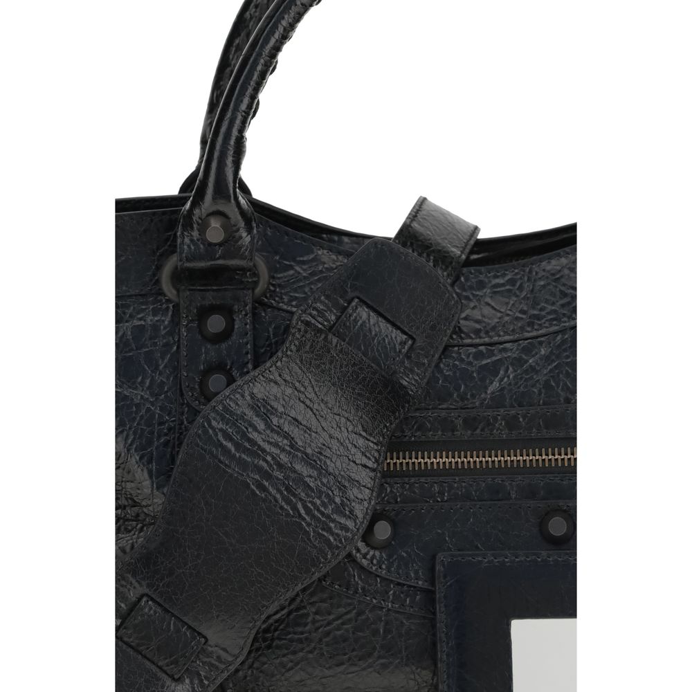 Balenciaga Schwarze Lammleder Schultertasche Ovis Aries Aries-4