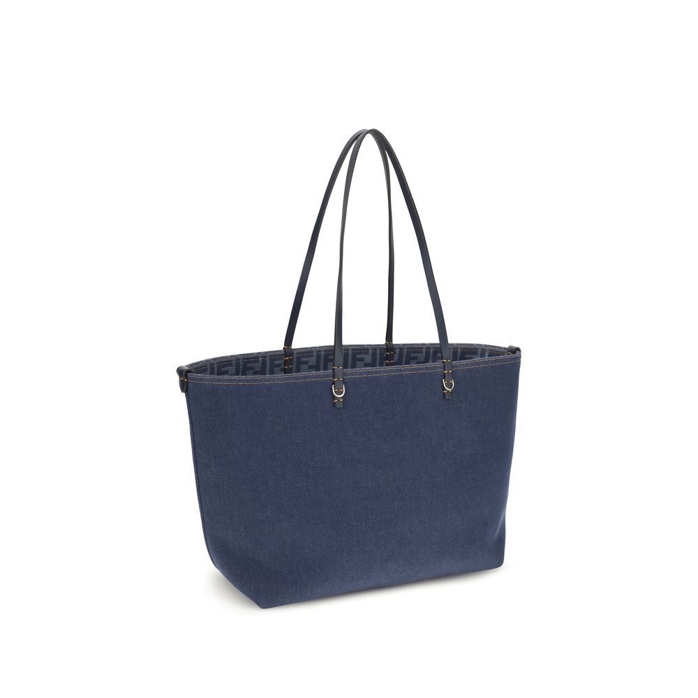 Fendi Blaue Baumwoll-Umhängetasche-3
