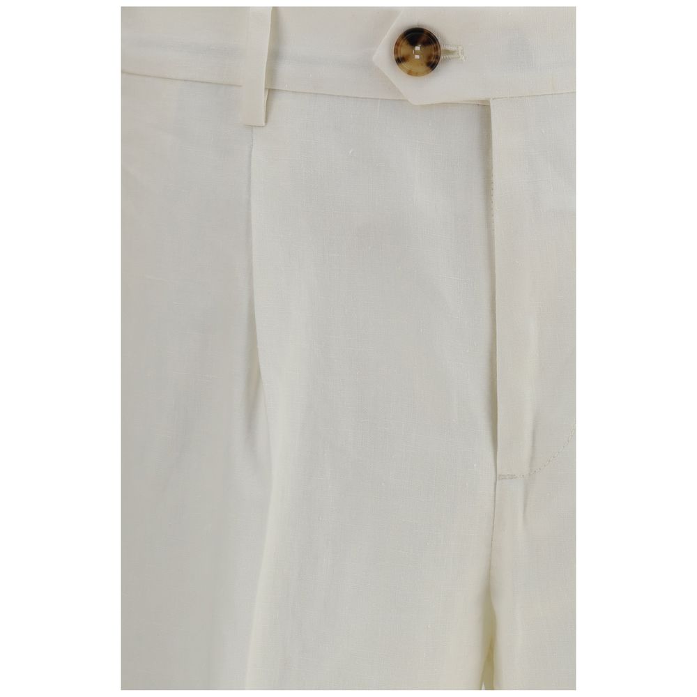 Brunello Cucinelli Weiße Leinen-Freizeithose-3