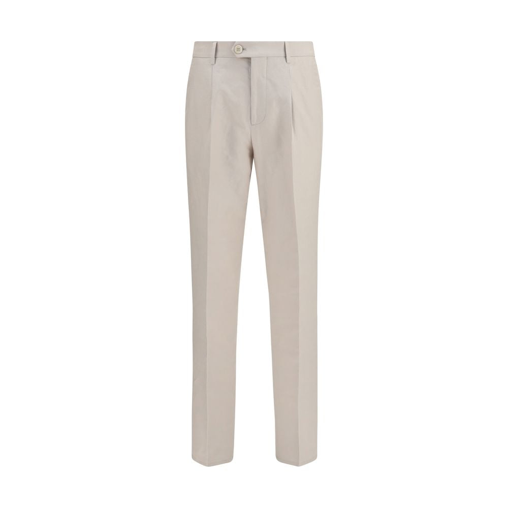 Brunello Cucinelli Beige Baumwoll-Anzughose-1