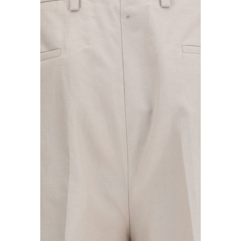 Brunello Cucinelli Beige Baumwoll-Anzughose-3