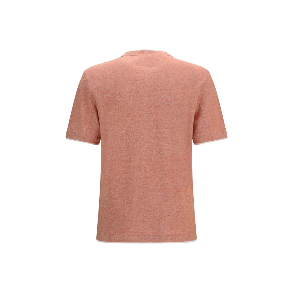 Brunello Cucinelli Orange Cotton T-Shirt-2