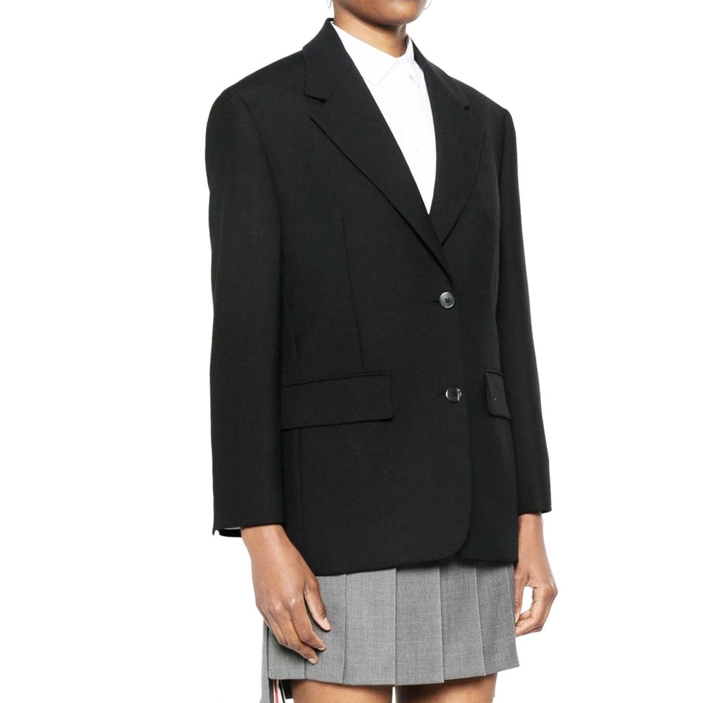 Prada Schwarzer Blazer aus reiner Schurwolle-2