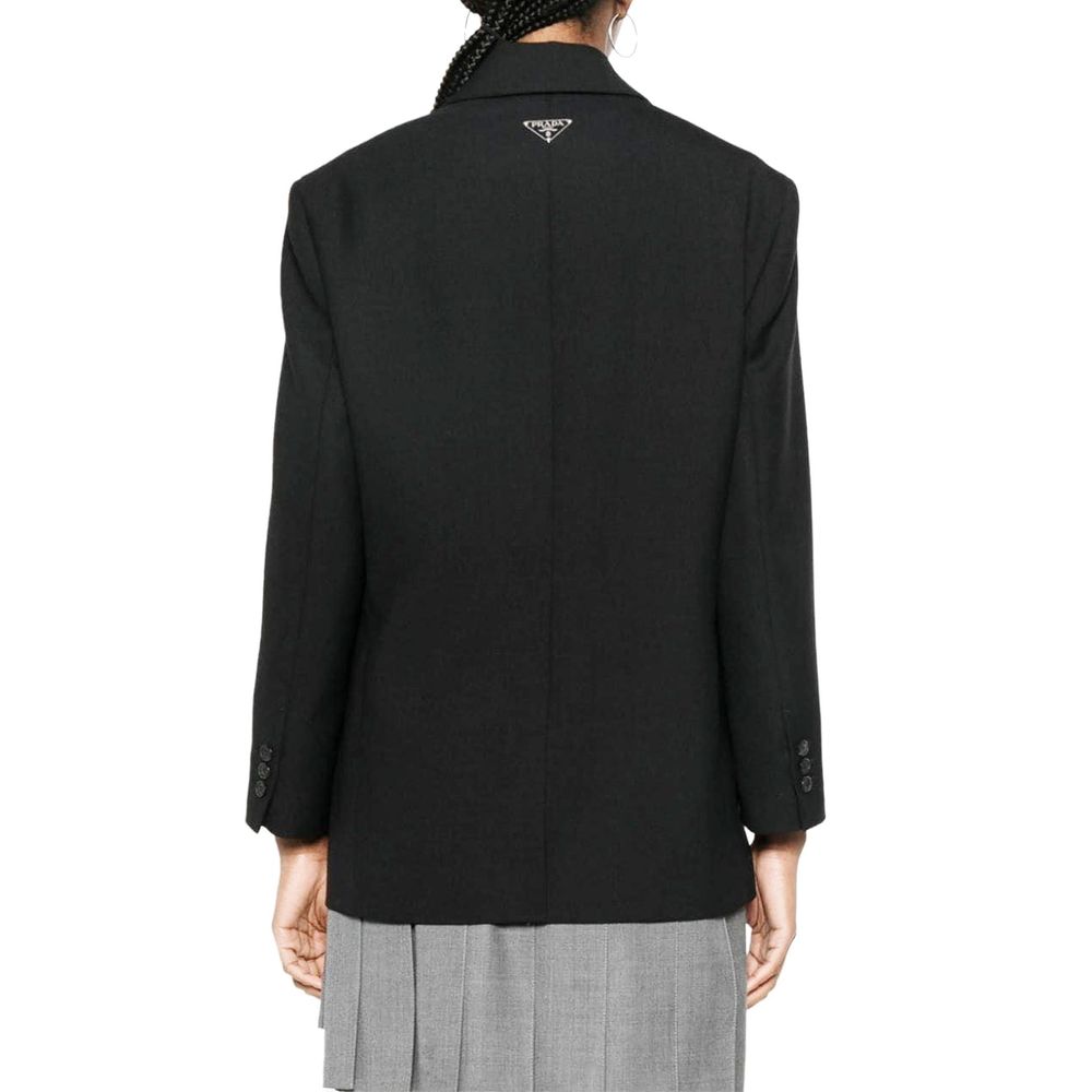 Prada Schwarzer Blazer aus reiner Schurwolle-3