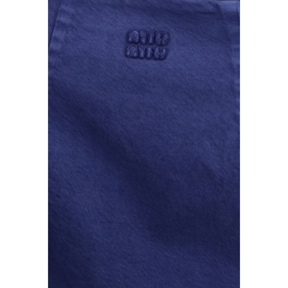 Miu Miu Blaues Baumwoll-Freizeitkleid-3
