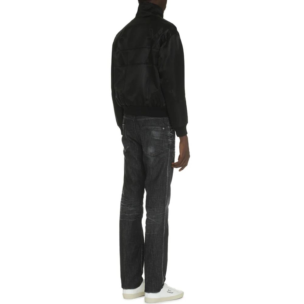 Saint Laurent Schwarzer Seidenbomber-3