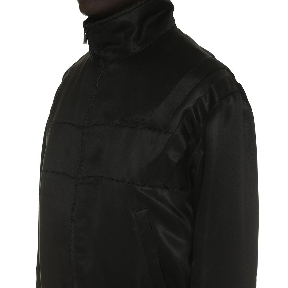 Saint Laurent Schwarzer Seidenbomber-4