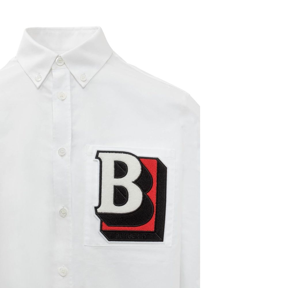 Burberry Weißes Baumwollkleidhemd-4
