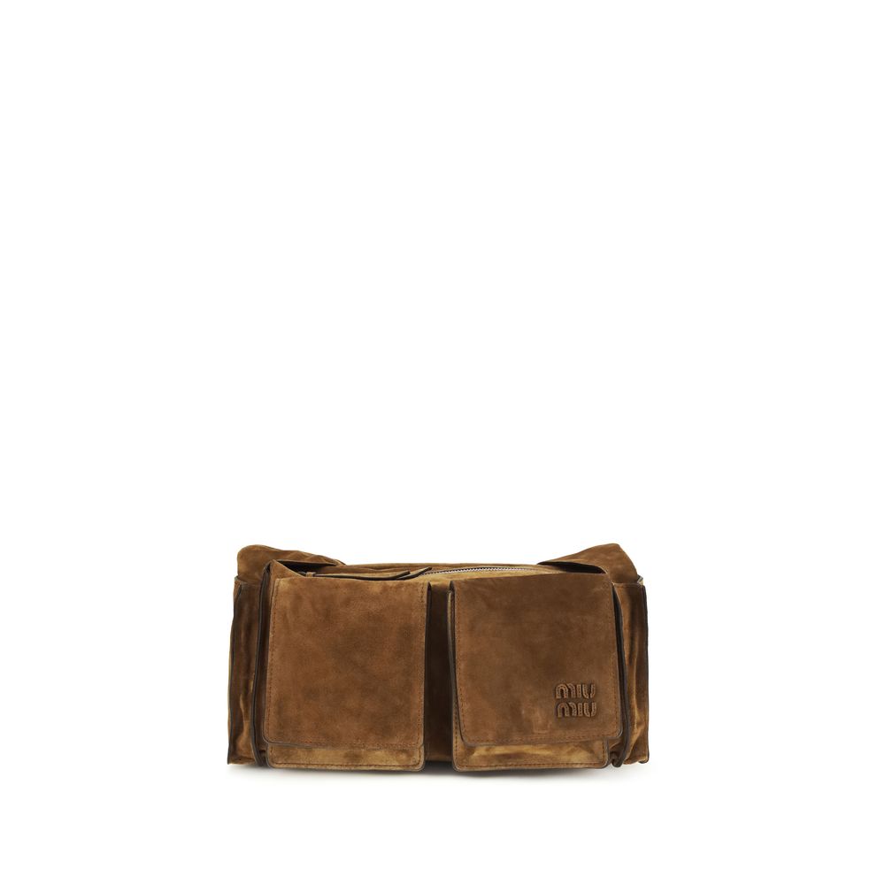 Miu Miu Braune Kalbsleder Bos Taurus Schultertasche-1