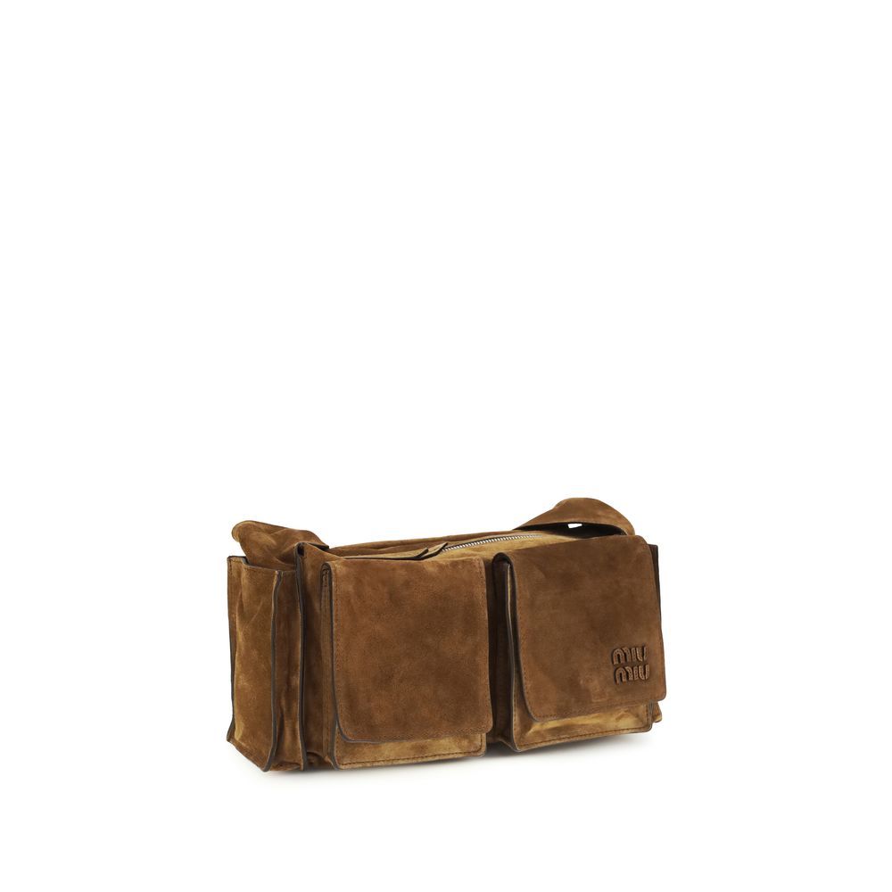 Miu Miu Braune Kalbsleder Bos Taurus Schultertasche-2