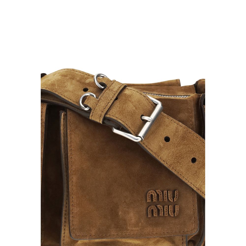 Miu Miu Braune Kalbsleder Bos Taurus Schultertasche-4