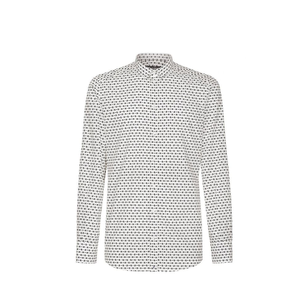 Dolce & Gabbana Weißes Baumwollhemd mit Muster-1