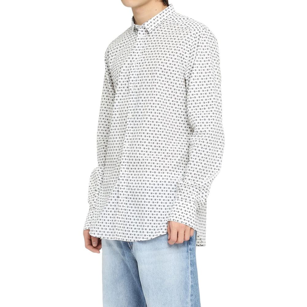 Dolce & Gabbana Weißes Baumwollhemd mit Muster-2