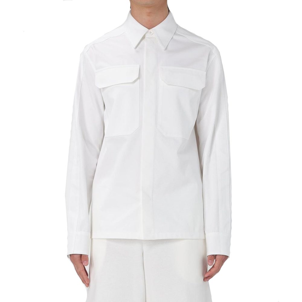 Jil Sander Weißes Baumwollkleidhemd-2