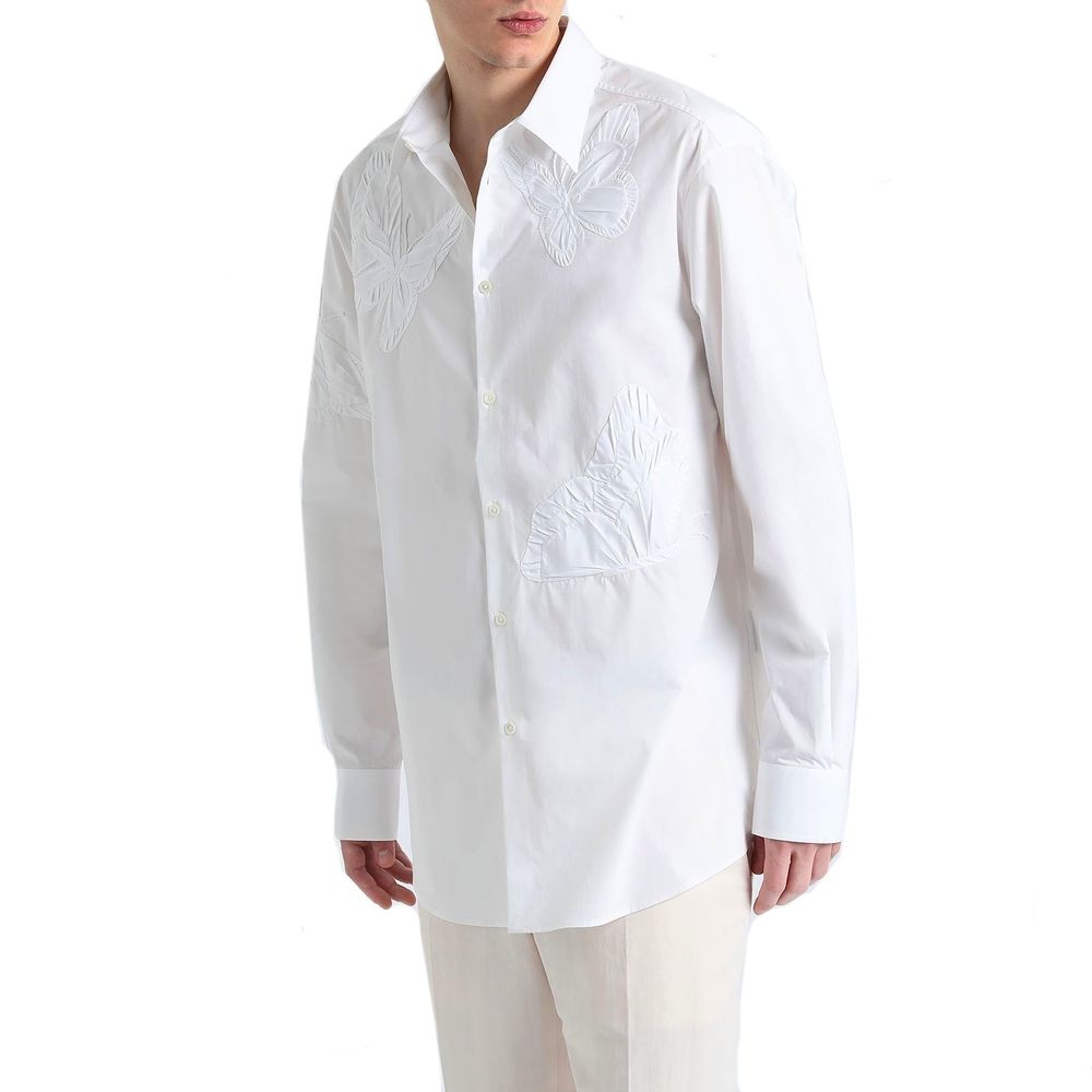 Valentino Weißes Baumwollkleidhemd-2