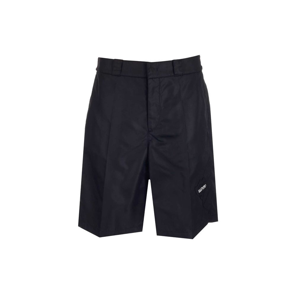 Valentino Schwarze Bermuda-Shorts aus Nylon