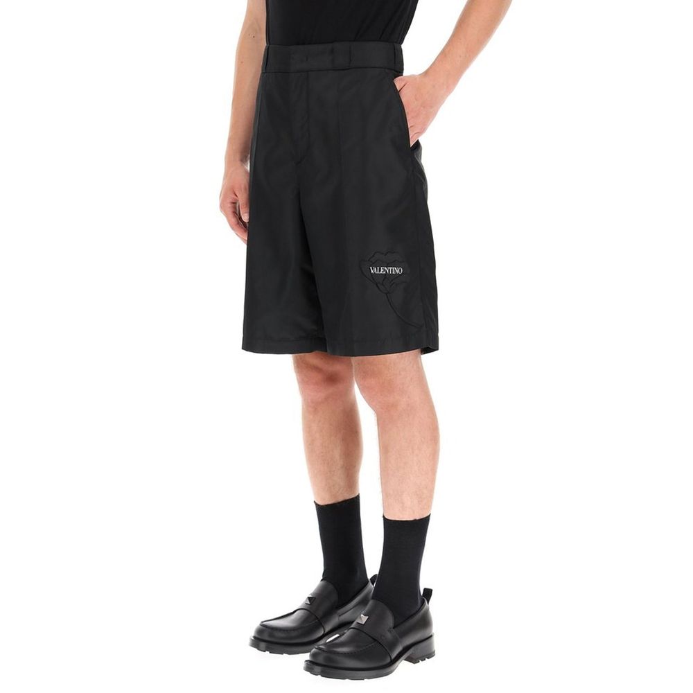 Valentino Schwarze Bermuda-Shorts aus Nylon-2