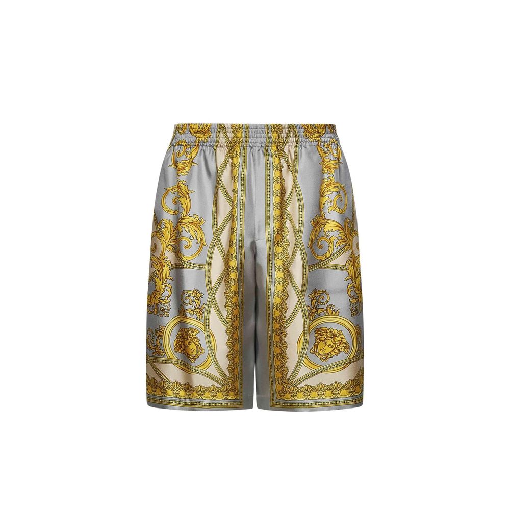 Versace Graue Seiden-Bermudashorts-1