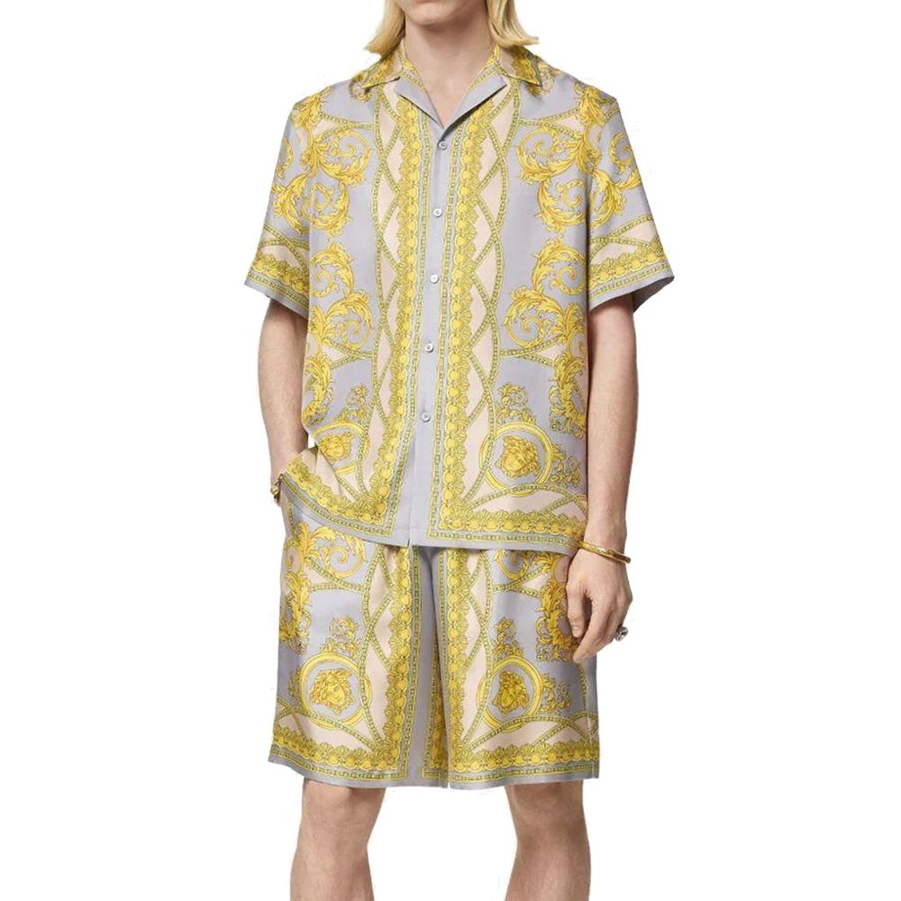 Versace Graue Seiden-Bermudashorts-2