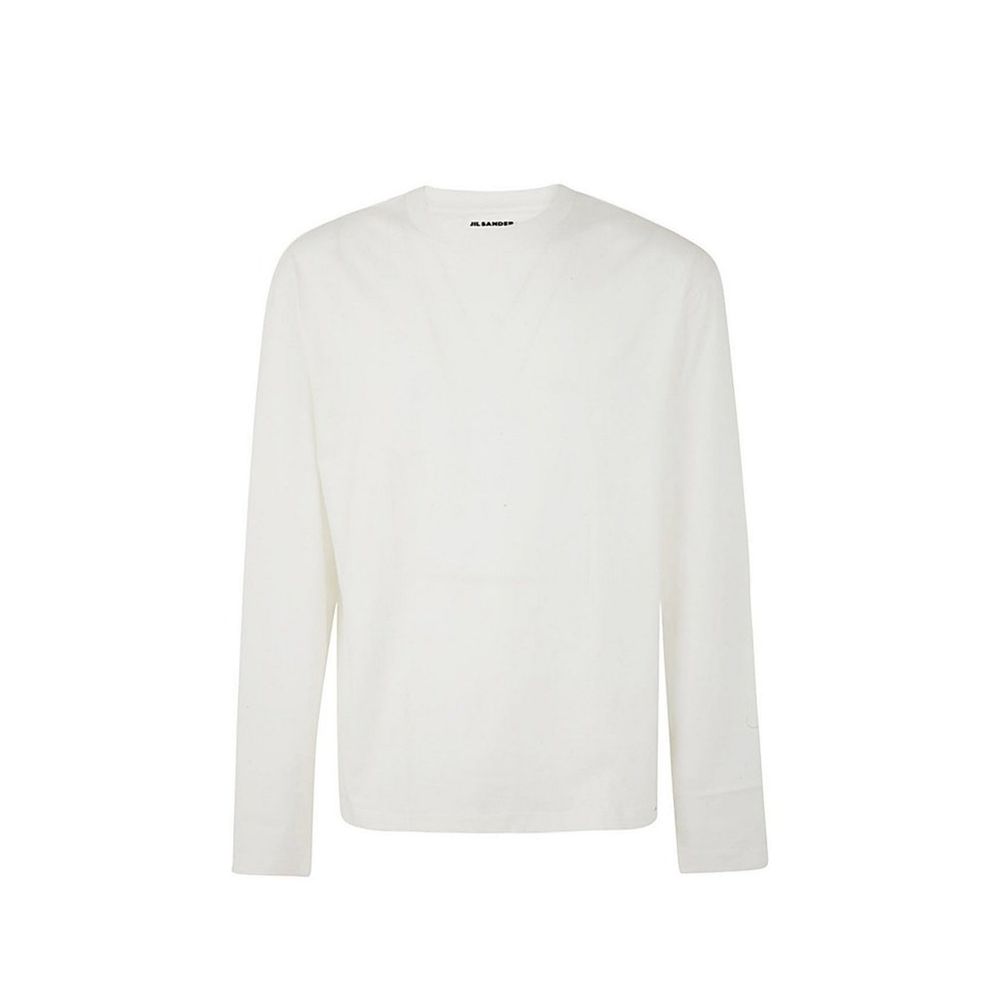 Jil Sander Weißes Langarm-T-Shirt aus Baumwolle-2
