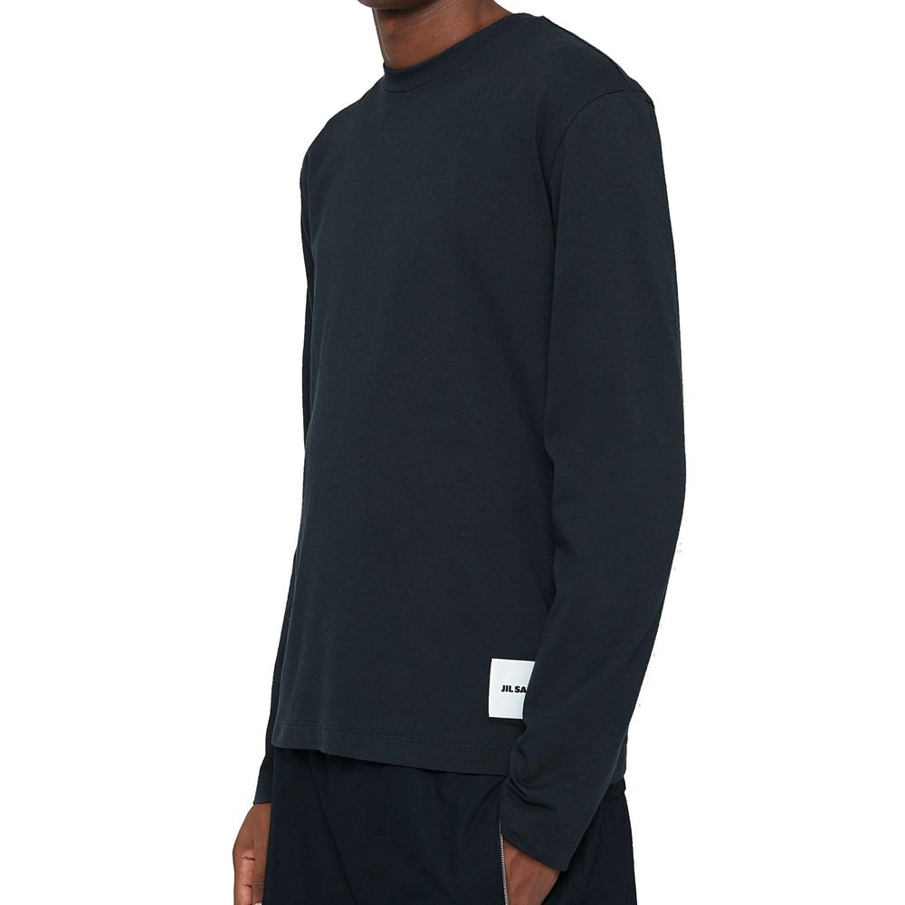 Jil Sander Weißes Langarm-T-Shirt aus Baumwolle-4