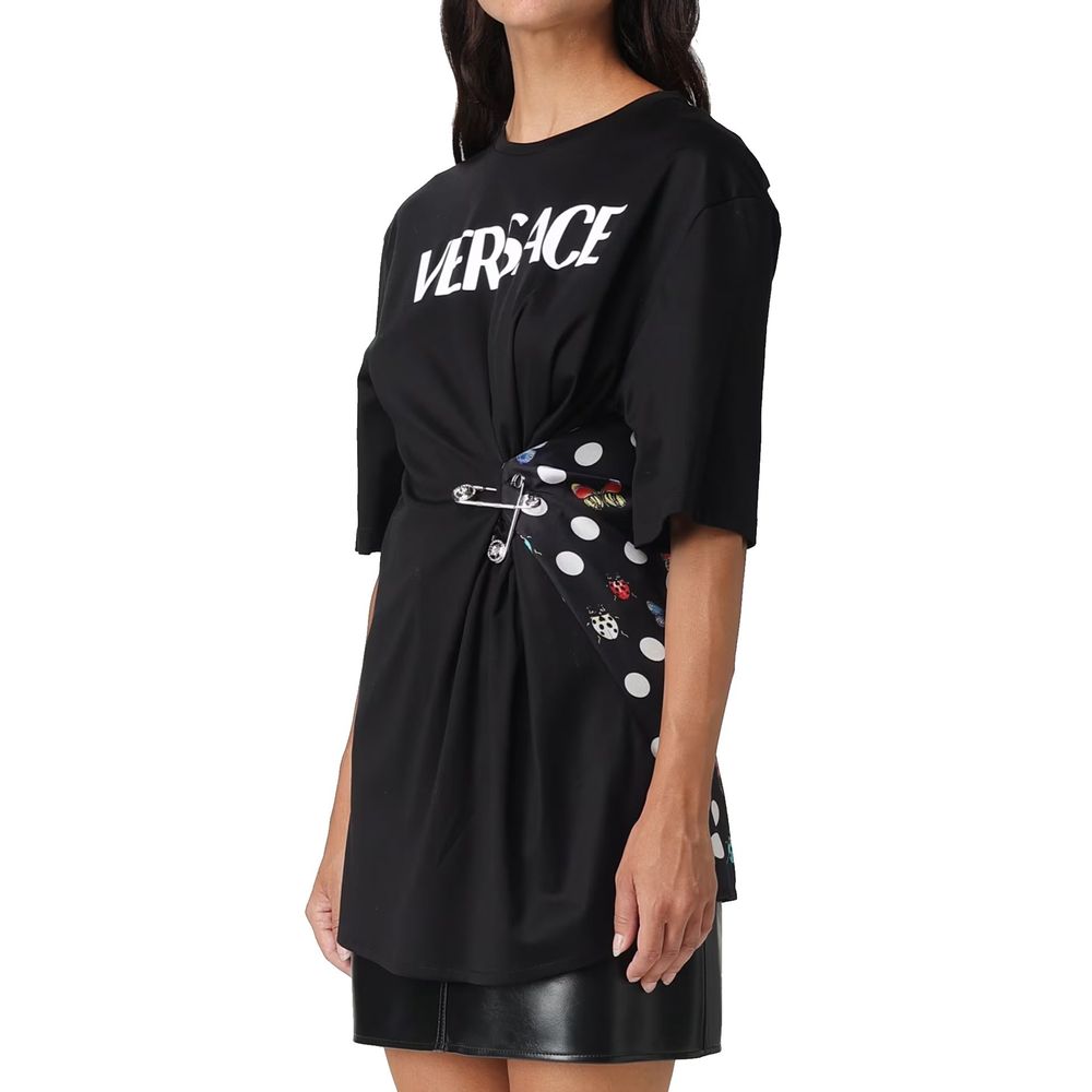 Versace Schwarzes Baumwoll-T-Shirt-2
