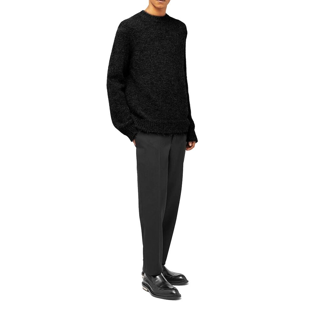 Jil Sander Pullover aus schwarzem Alpakaleder-2