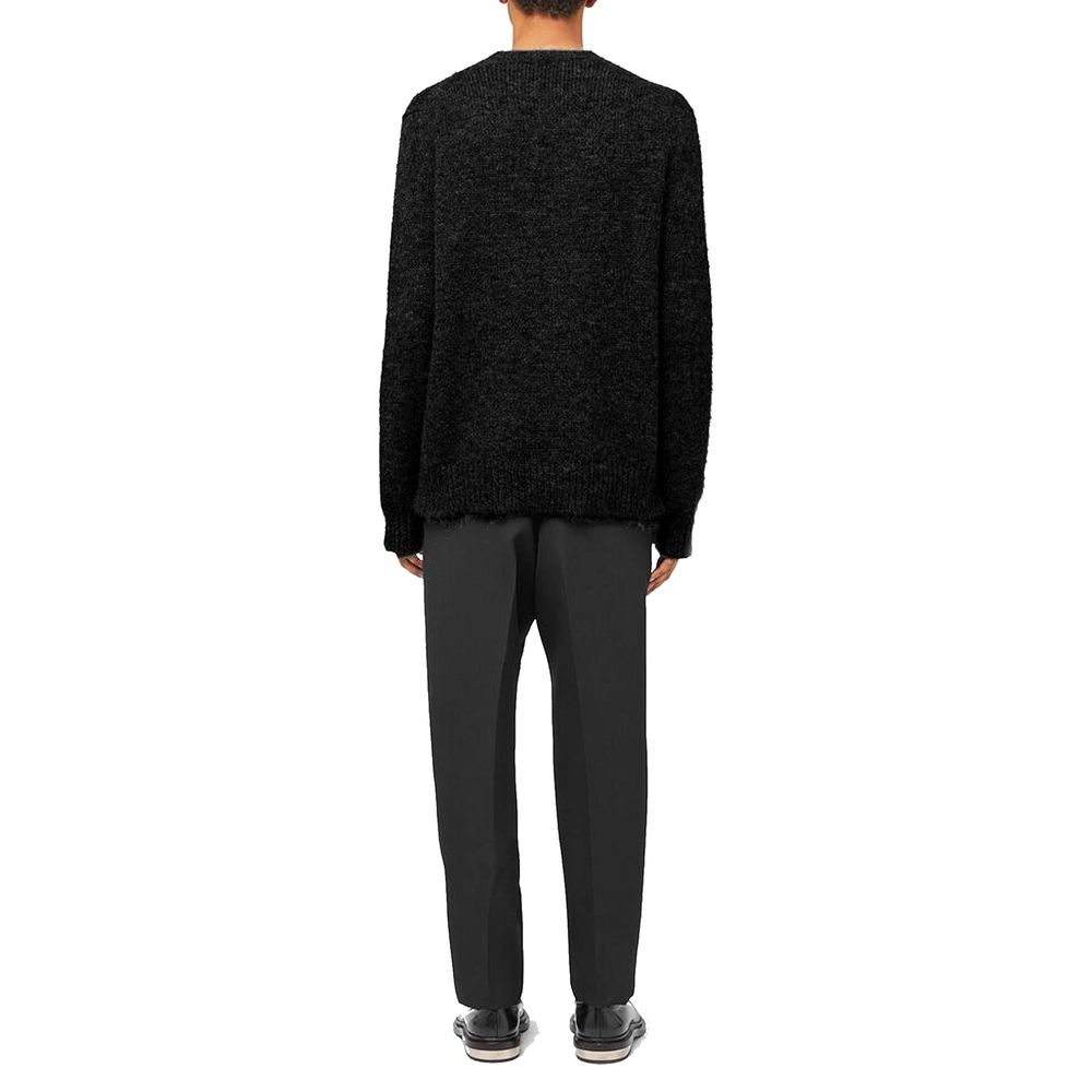 Jil Sander Pullover aus schwarzem Alpakaleder-3