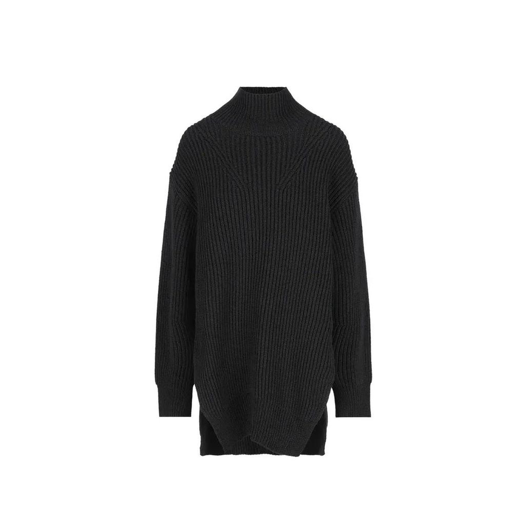 Jil Sander Schwarzer Wollrollkragenpullover-1